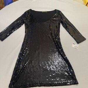 NWT Velvet Black Sequin Dress Size Medium New